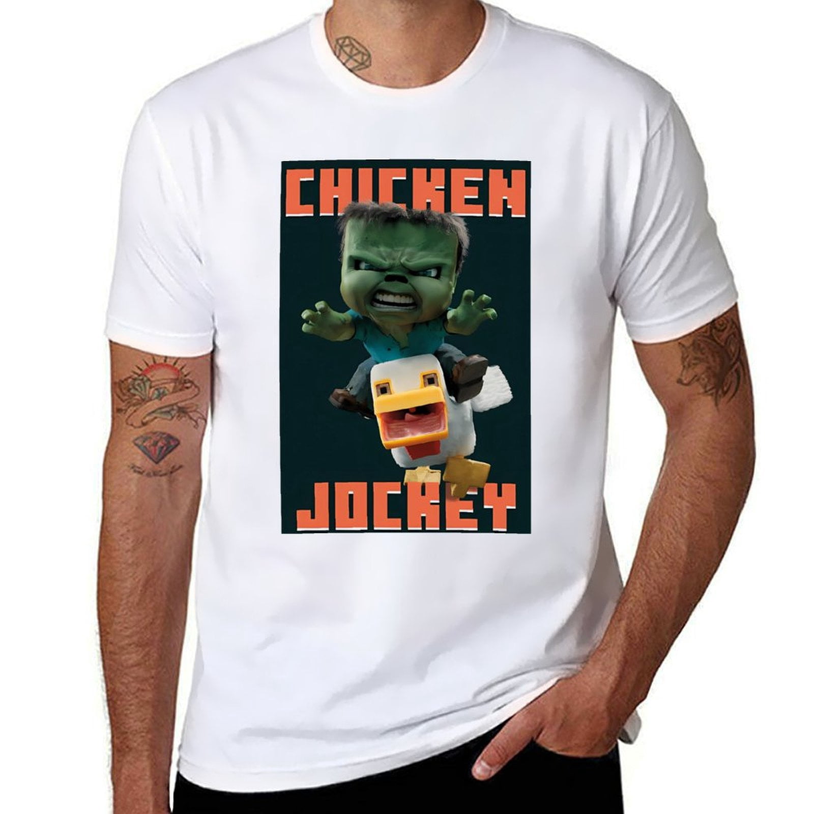Movie Chicken Jockey Baby Zombie Logo T-Shirt Cotton T-Shirts Classic ...