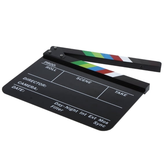 Movie Clapperboard Dry Erasable for Directors and Filmmakers Acrylc Video Scene Clapper Board 10x12Inch Black