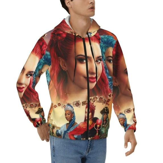 Movie Descendants The Rise of Red Sweatshirt For Mens Fashion Hoodies Zipper Coat Jacket With Pockets Athletic Daily Hoody Hooded Gift