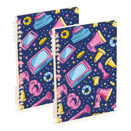 Movie Elements Ring Binder Notebook Journey Note Diary College Ruled Spiral Notebook Study Loose Leaf Paper A5 60 Pages
