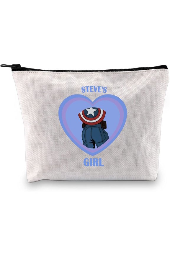 Movie Fans Inspired Zipper Pouch Steves Girl Captain Makeup Bag for Movie Fandom Girls