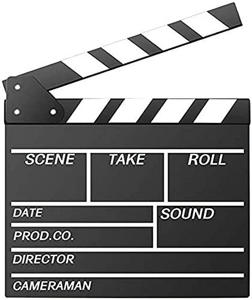 Movie Film Clap Board, Hollywood Clapper Board Wooden Film Movie Clapboard Accessory 12"x11" Give Away Erasable Pen