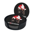 thumbnail image 1 of Movie Ghostbusters Round Coaster Set Of 6 Tabletop Protection Mats Leather Drink Cup Coasters Kitchen Coffee Decor, 1 of 8