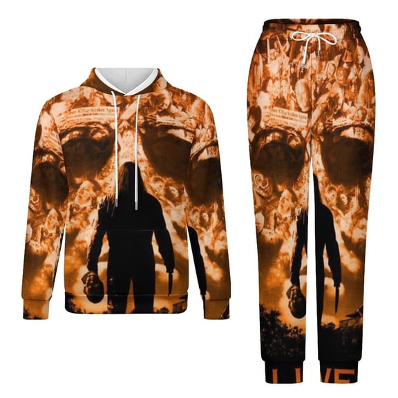 Movie Halloween Michael Myers Adult Hoodies And Sweatpants Set Sweatshirts Jogger Pants 2 Pcs Hooded Hoody Tracksuits Set Suit Winter Daily Unisex Sweatsuit