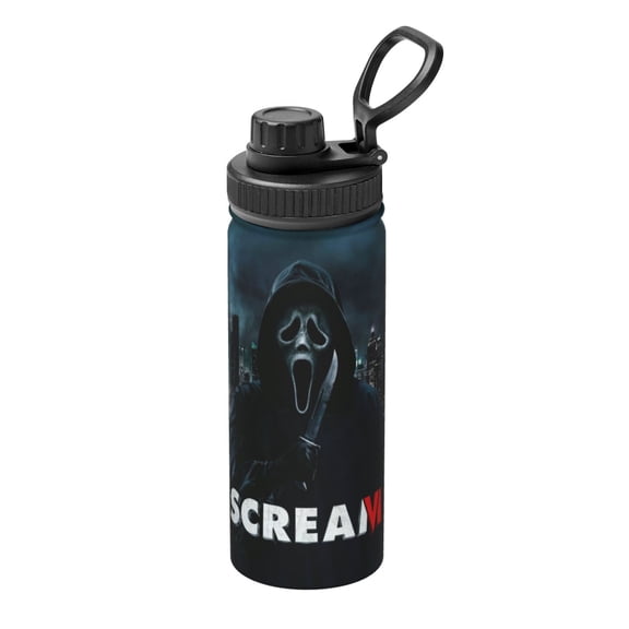 Movie Horror S-Cream Sports Insulated Water Bottles Kettle Stainless Steel Portable Cup 18oz For School Travel Gym Running