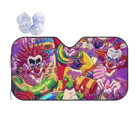 Movie Killer Klowns from Outer Space Car Sunshade Automotive Front Window Visor Keep Your Vehicle Cool Fits Most Windshields