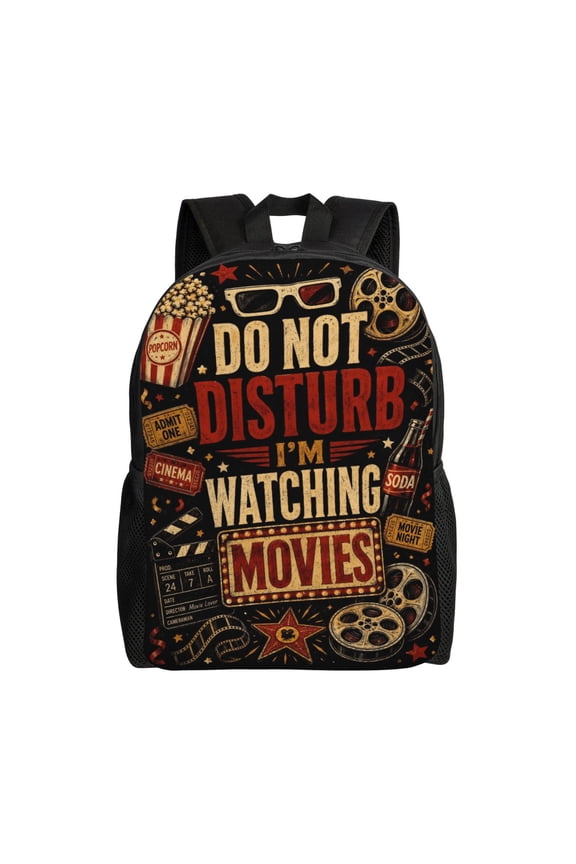 Movie Lover Backpack Full Front Print Travel Laptop Bag for Men and Women
