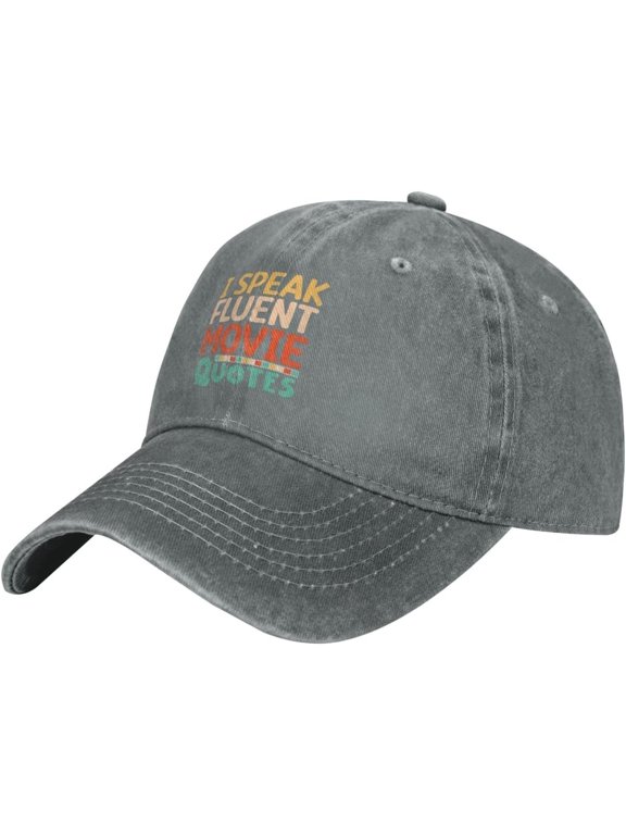 Movie Lover Gift Hats for Women Fashionable I Speak Fluent Movie Quotes Golf Hats for Mens Sports Hat