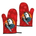 thumbnail image 1 of Movie Michael Myers Microwave Gloves Heat Resistant Oven Mitts Set Of 2 For Kitchen Cooking Baking Grilling BBQ, 1 of 8