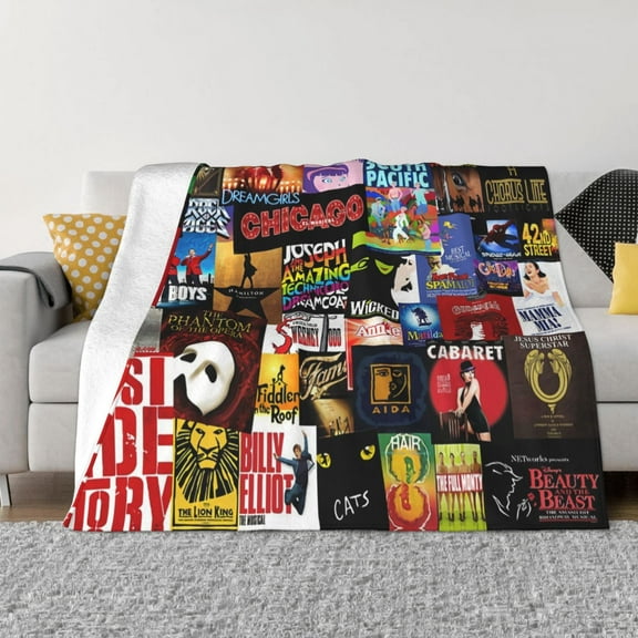Movie Musicals Throw Blanket 50"X40" Soft Flannel Lightweight Plush Air Conditioner Quilt Suitable For Sofa,Living Room,Bedroom,Double Bed