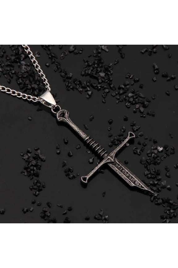 Movie Narsil Broken Sword Necklace Aragorn Sword Cosplay Vintage Pendant Necklace For Men Jewelry Accessories Gift