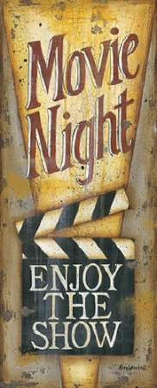Movie Night Canvas Art - Kim Lewis (10 x 20)