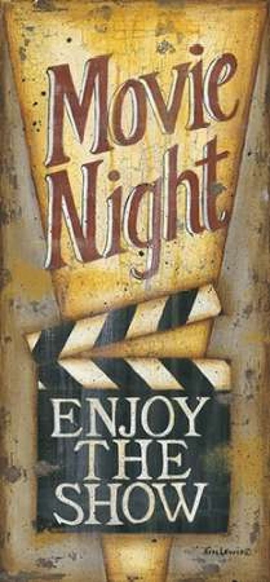 Movie Night Canvas Art - Kim Lewis (10 x 20)