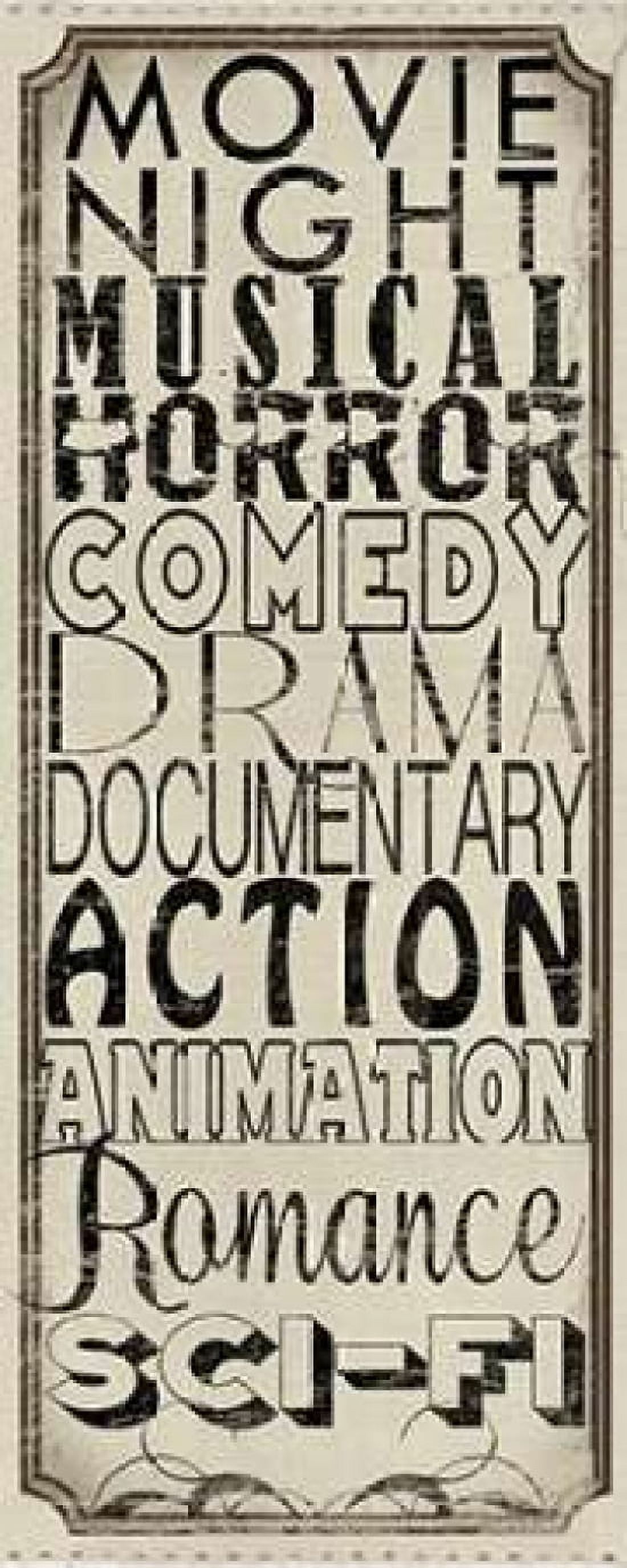 Movie Night Canvas Art - Lisa Wolk (10 x 20)