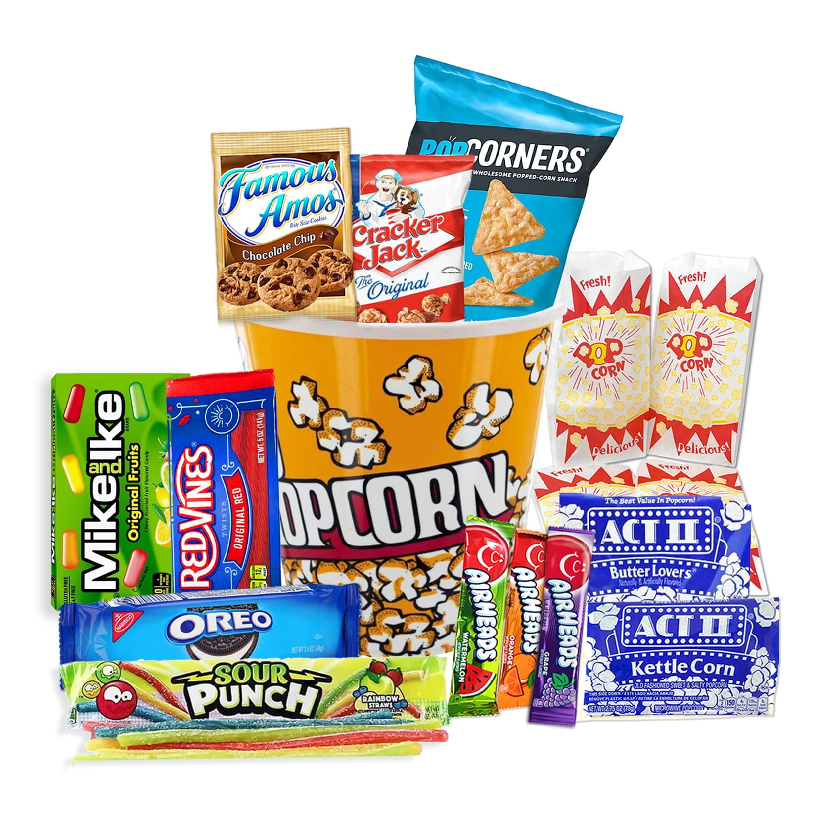 Movie Night Gift Basket BDF32 Snacks Candy & Popcorn, Full size Treats ...