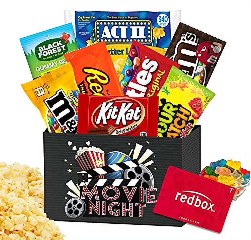 Movie Night Lovers Gift Basket Filled W/Movie Night Supplies, Movie