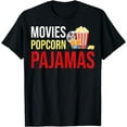 Movie Night Movies Popcorn Pajamas Movie Pajama Party Cotton TShirt