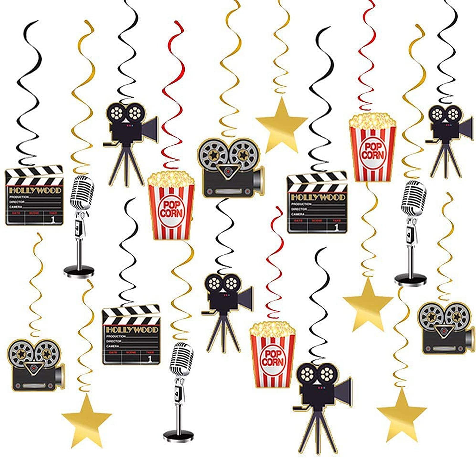 Movie Night Party Supplies Hanging Decorations - 30pcs Hollywood Movie Theme Party Decorations SF1