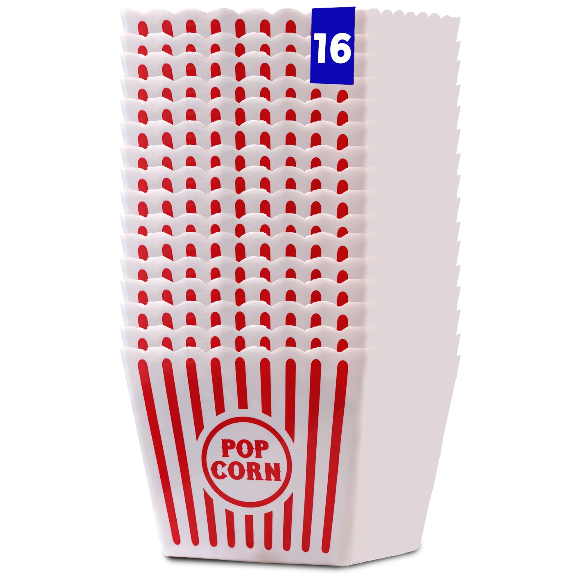ZEEGOO 16 Pack Popcorn Boxes, 46 Oz Capacity Popcorn Bucket Containers ZEEGOO 16 Pack Popcorn Boxes, 46 Oz Capacity Popcorn Bucket Containers
