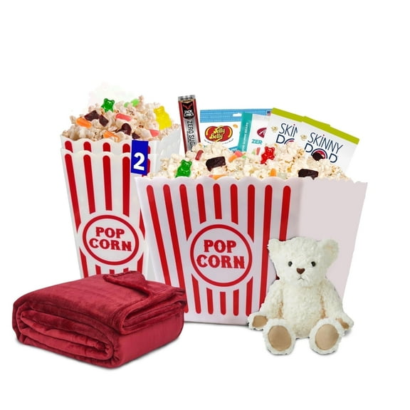 Cocosmile Movie Night Popcorn & Candy Gift Basket - Keto Cravings Cuddle & Crunch