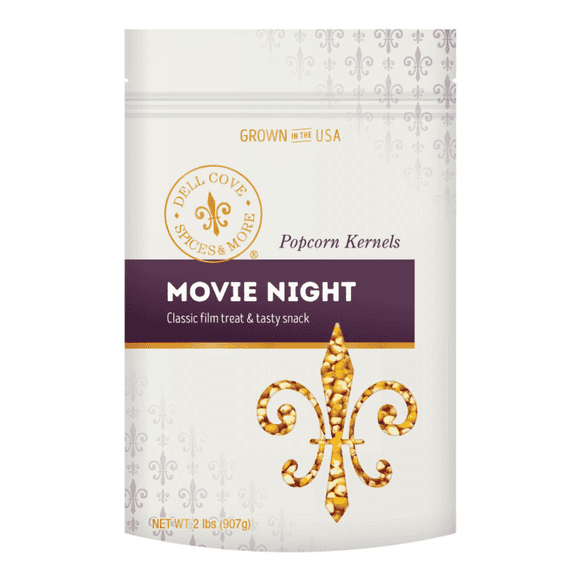 Movie Night Popcorn Kernels - Gourmet Movie Night Popcorn Kernels for Popcorn Machine and Popcorn Snacks - Dell Cove Spices, Two Pound