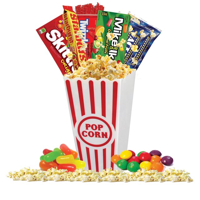 Movie Night Popcorn and OIF8 Candy Gift Basket Plus 1 Movie Night