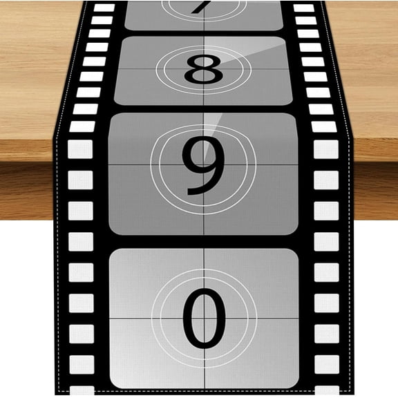 Movie Night Table Runner Movie Themed Birthday Party Decoration Film Reel Dining Room Home Kitchen Table Decor