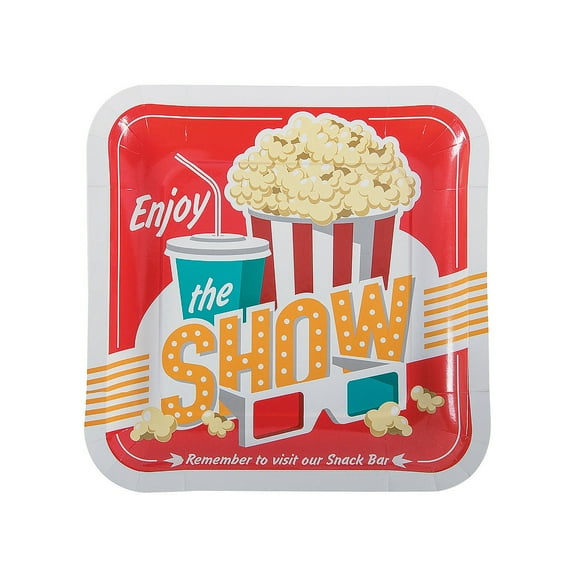 Movie Party Dinner Plates (8Pc) - Party Supplies - 8 Pieces