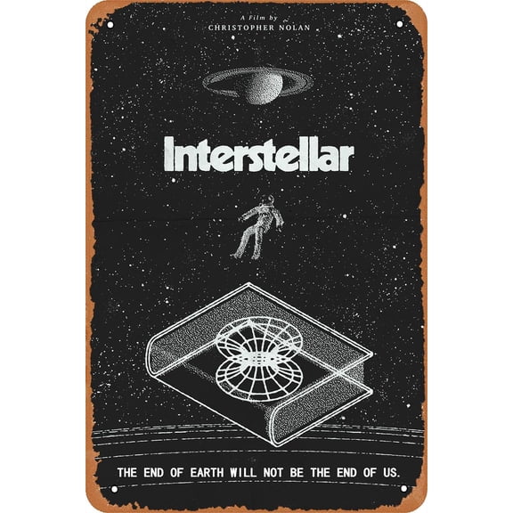 Movie Poster Interstellar Poster Movie Tin Sign Retro Vintage Wall Art Decor Metal Sign 8x12 inches