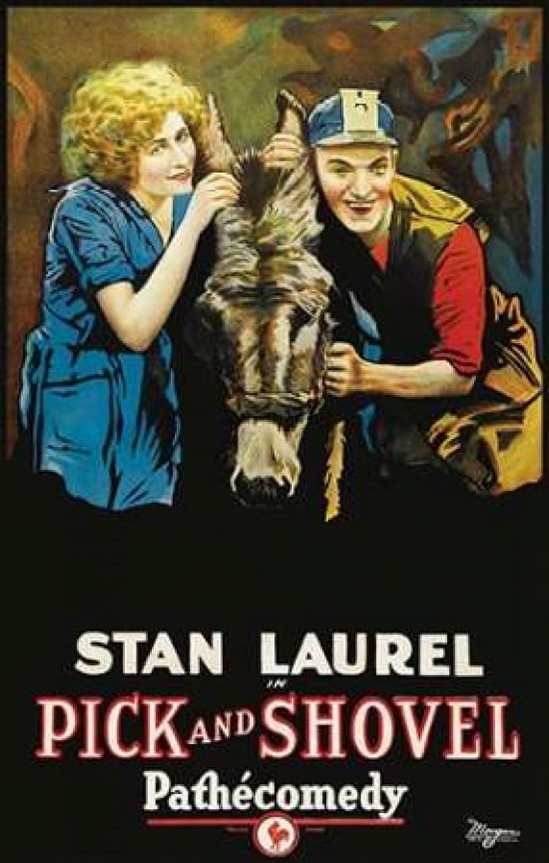 Movie Poster Stan Laurel in Pick and Shovel Canvas Art - Pathecomdey (12 x 18)