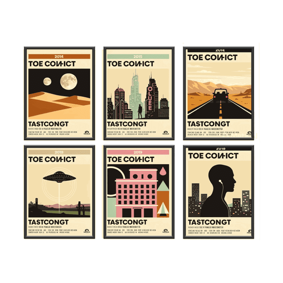Movie Posters Set of 6 Unframed Canvas Wall Art A4 Size Classic Vintage Movie Posters for Wall Decor Aesthetic