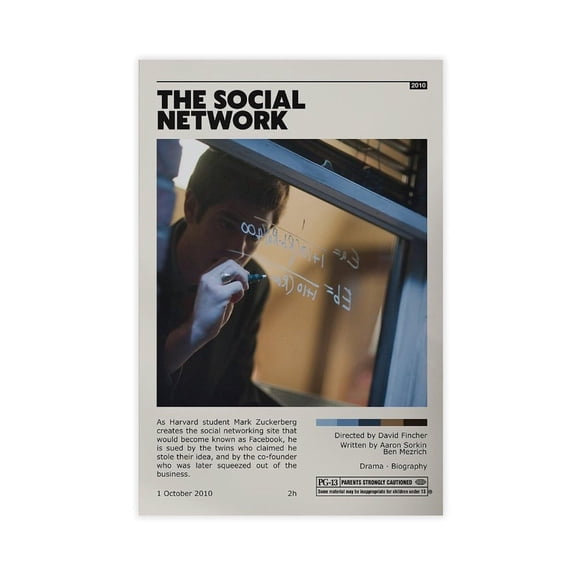 Movie Posters The Sociale Network Living Room Bedroom Study Decoration9 Canvas Poster