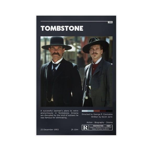 Movie Posters Tombstone Living Room Bedroom Study Decoration2 Canvas Poster