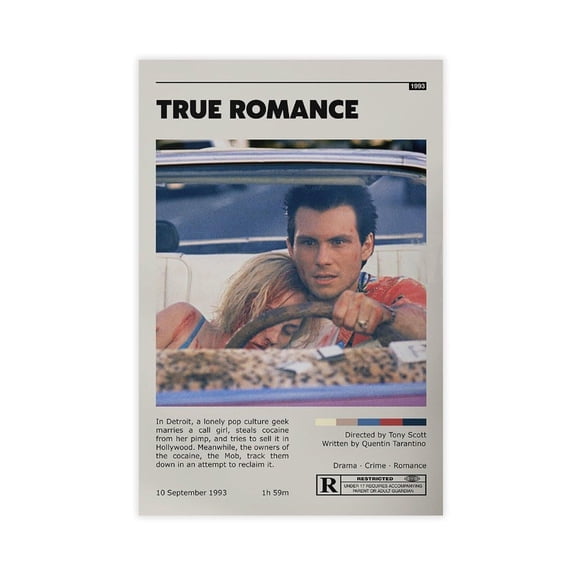 Movie Posters True Romance Living Room Bedroom Study Decoration Canvas Poster