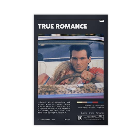 Movie Posters True Romance Living Room Bedroom Study Decoration2 Canvas Poster