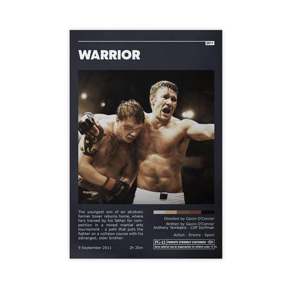 Movie Posters Warrior Living Room Bedroom Study Decoration9 Canvas Poster