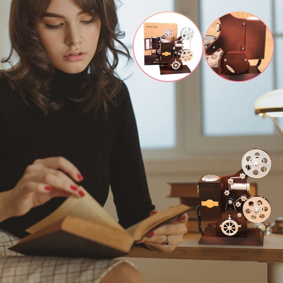 Movie Projector Music Box With Makeup Mirror Film Reel Design Birthday Christmas Gift