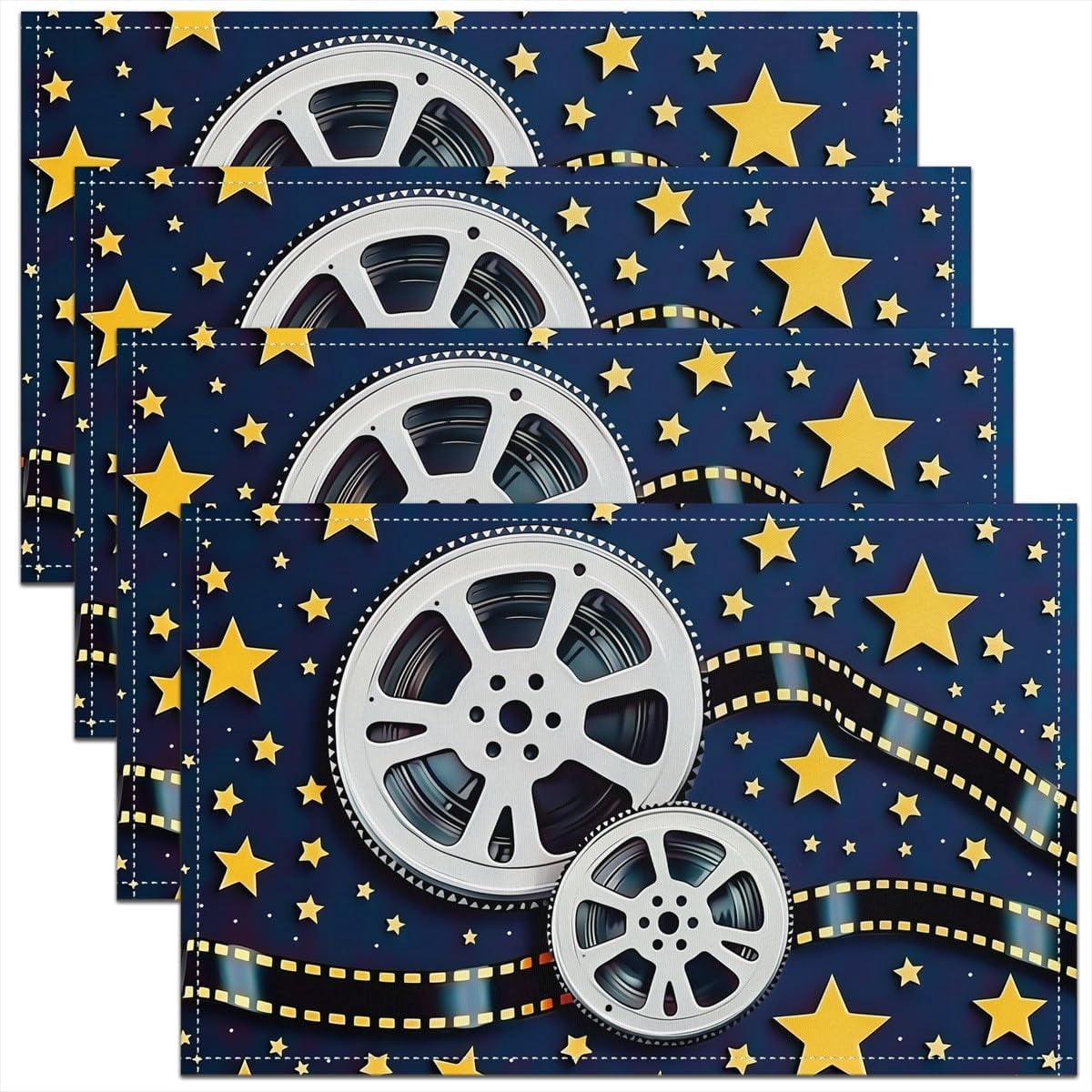 Movie Projector Place Mat,Retro Film Theme Placemats,70's Vintage ...