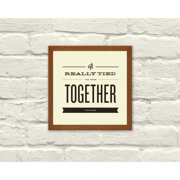Movie Quote Rug The Dude Typography Man Cave Office Mid-Century Modern Wall Art, Unframed Poster