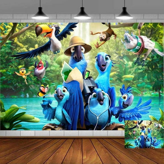 Movie Rio 2 Backdrop Banner Party Supplies Poster Movie Theme Background for Photography Kids Birthday Decorations
