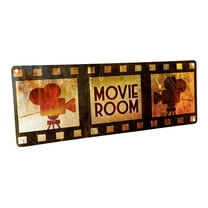 Outdoor Movie Room 4"x12" Metal Sign, Wall Décor for Theater and Family Room