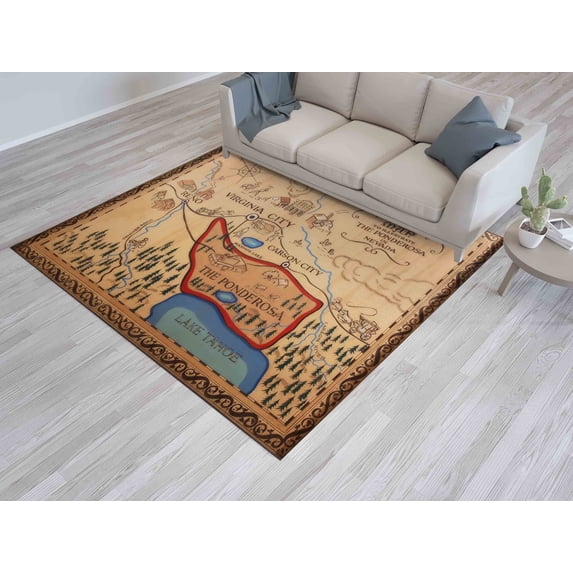 Movie Rugs, Modern Rugs, Best Movie Map Rugs, Map Rug, Small Rug, 3D Printeds Rug, Living Room Rug, Kitchen Rugs, Salon Rug, Soft Rug, 5.2'x7.5' - 160x230 cm