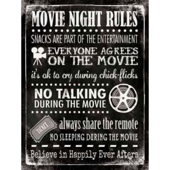 Movie Rules Poster Print by Stephanie Marrott (9 x 12)