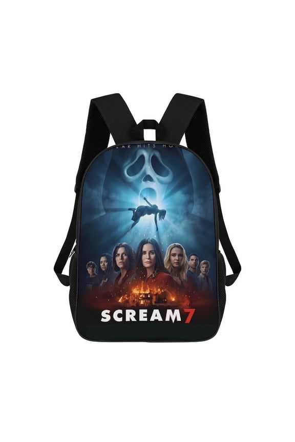 Movie Scream 7 Backpack 17 Inch Large Capacity Casual School Bag Lightweight Daypack Laptop Bag Travel Hiking Camping