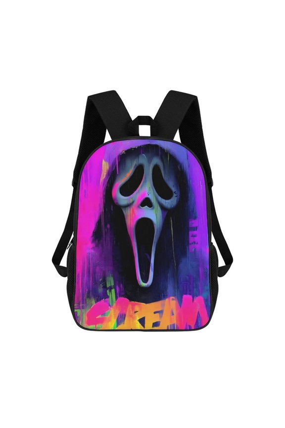 Movie Scream Backpack 17 Inch Large Capacity Casual School Bag Lightweight Daypack Laptop Bag Travel Hiking Camping