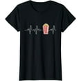 thumbnail image 1 of Movie Snack Popcorn Lover Heartbeat Gift Popcorn T-Shirt, 1 of 3