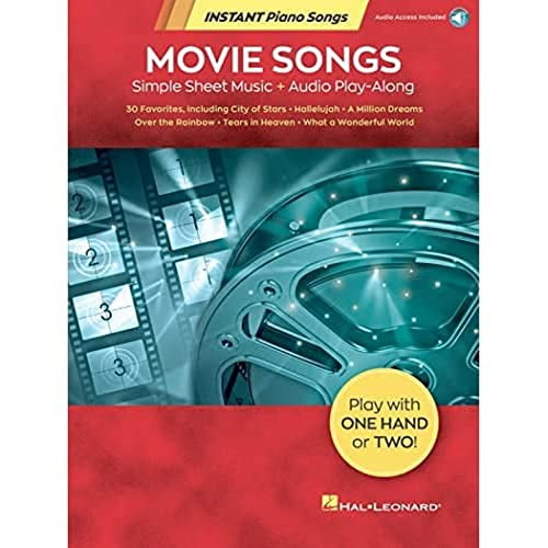 Pre-Owned Movie Songs - Instant Piano Songs Simple Sheet Music + Audio Play-Along Book/Online Audio (Paperback) 154003593X 9781540035936