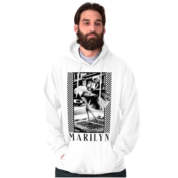 Movie Star Marilyn Monroe Skeleton Unisex Plus Fleece Graphic Hoodie Brisco Brands 4X