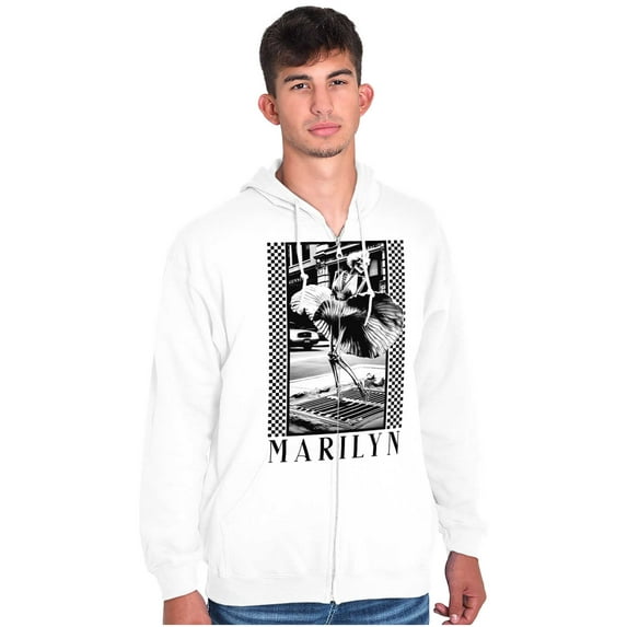 Movie Star Marilyn Monroe Skeleton Zip Up Hoodie Men's Women's Brisco Brands S