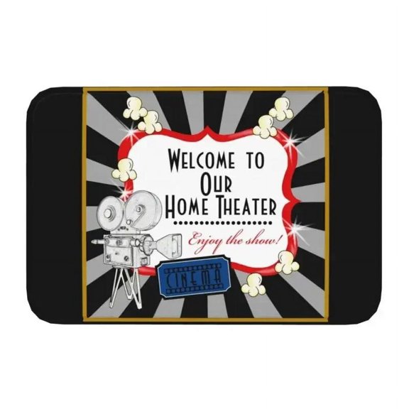 Movie Theater Admit One Ticket Cinema Pillow Red Doormat Entrance Bathroom Kitchen Floor Door Mats Camera Rug Carpet Footpad